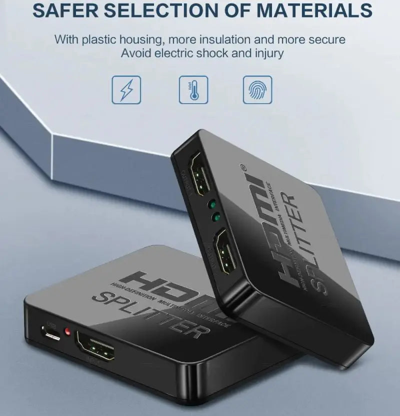 Splitter HDMI 1×2 4K cu Amplificator Staryon® 1 In 2 Out HDMI – Partajare Continut de pe O Singura Sursa HDMI catre Doua Monitoare sau Proiectoare, Suporta pana la 1080P/60Hz, HDCP 1.4, Suport 3D, Negru
