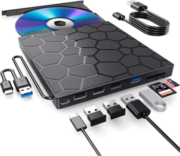 DVD Writer Extern Portabil Staryon – Citire si Scriere CD/DVD + Hub USB + Cititor Carduri - Staryon Romania