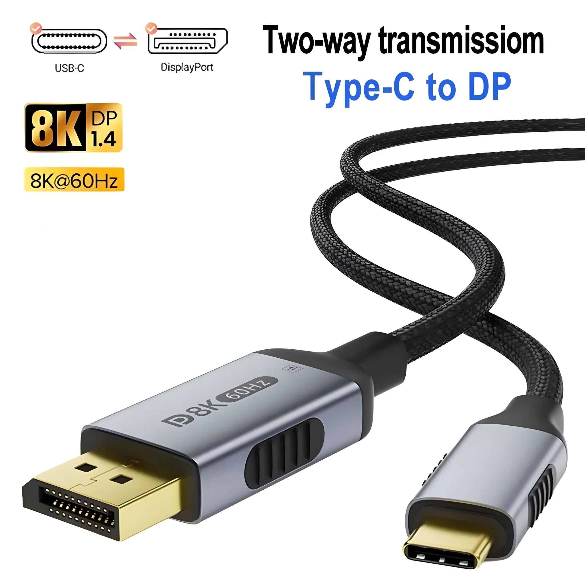 Cablu USB-C la DisplayPort 1.4 Staryon® 2m, 8K 60Hz / 4K 144Hz Staryon®