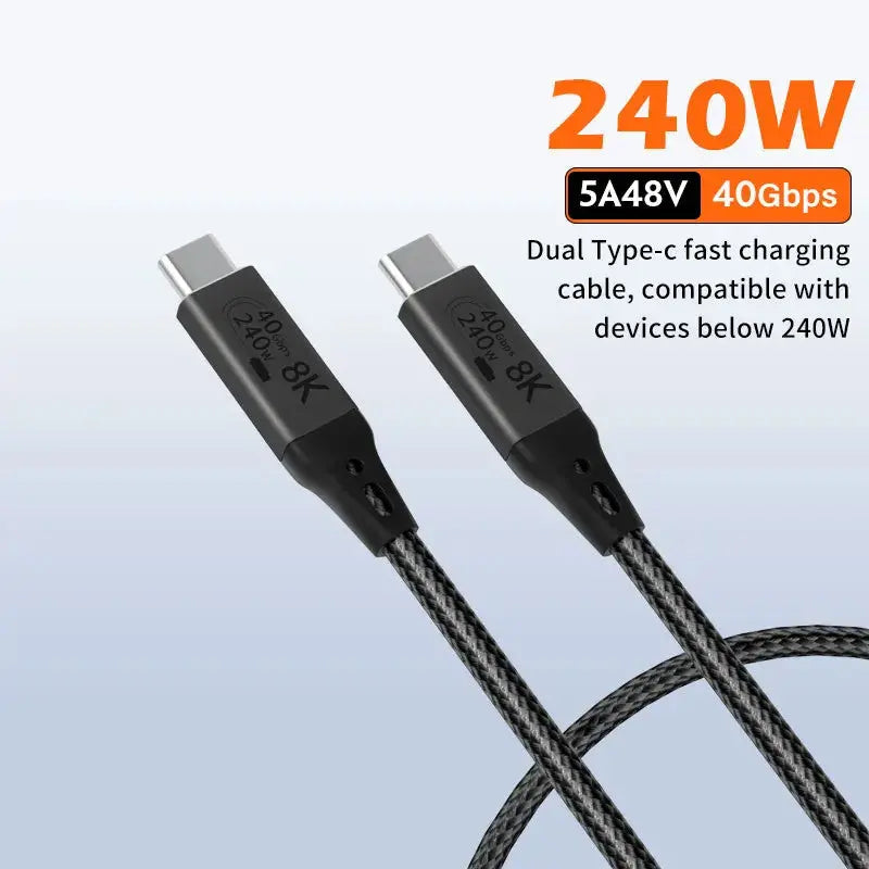 Cablu date USB 4.0 Staryon® Model 2024 UHD, Tip C-C, 8K@60Hz 4K@144Hz, Fast Charging 240W, Transfer Date 40Gbps, Compatibil Thunderbolt 3/4, PD power 48V 5A