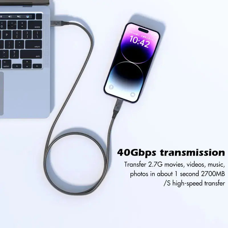 Cablu date USB4 Staryon® Model 2024 UHD, Tip C-C, 8K@60Hz 4K@144Hz, Fast Charging 240W, Transfer Date 40Gbps, Compatibil Thunderbolt 3/4, PD power 48V 5A
