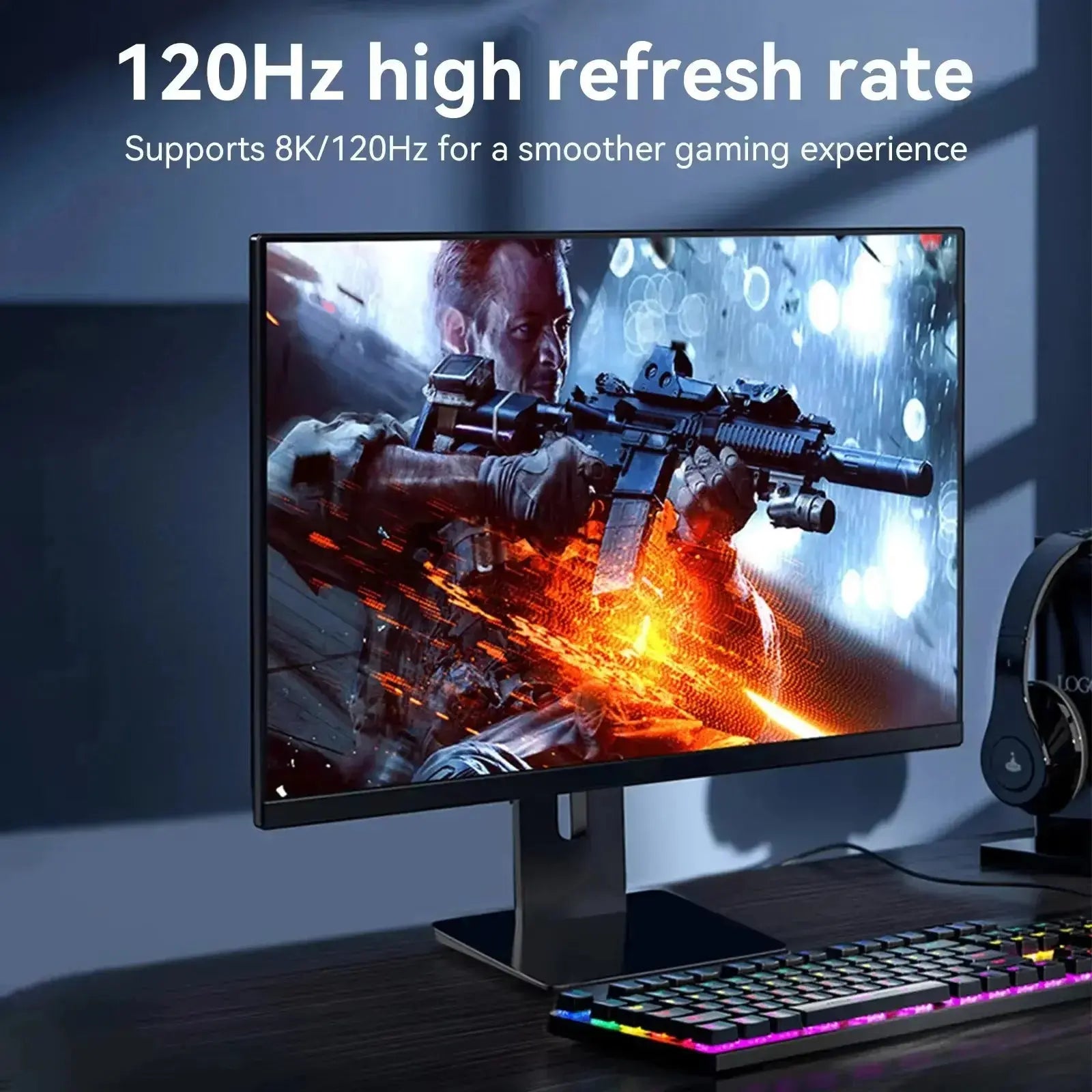 Cablu DisplayPort 2.1 200 cm, 16K@30Hz, 8K@120Hz, 4K@240Hz, HDR, 80Gbps, DP la DP Staryon®, Compatibil PC, Laptop, TV, Xbox, PS5, Proiector, Monitor Gaming, High-Speed, Conectori Auriti, Negru
