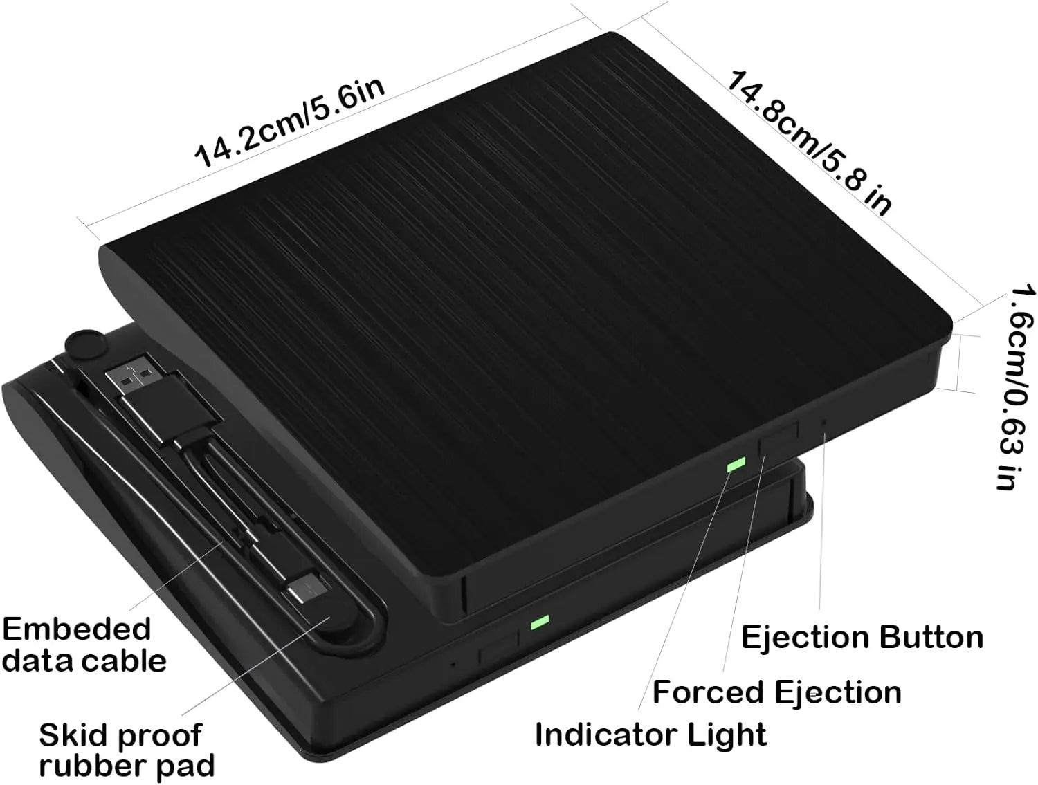 Unitate Optica Blu-ray Externa Staryon® Slim, Player & Recorder, USB 3.0 & USB-C Staryon®