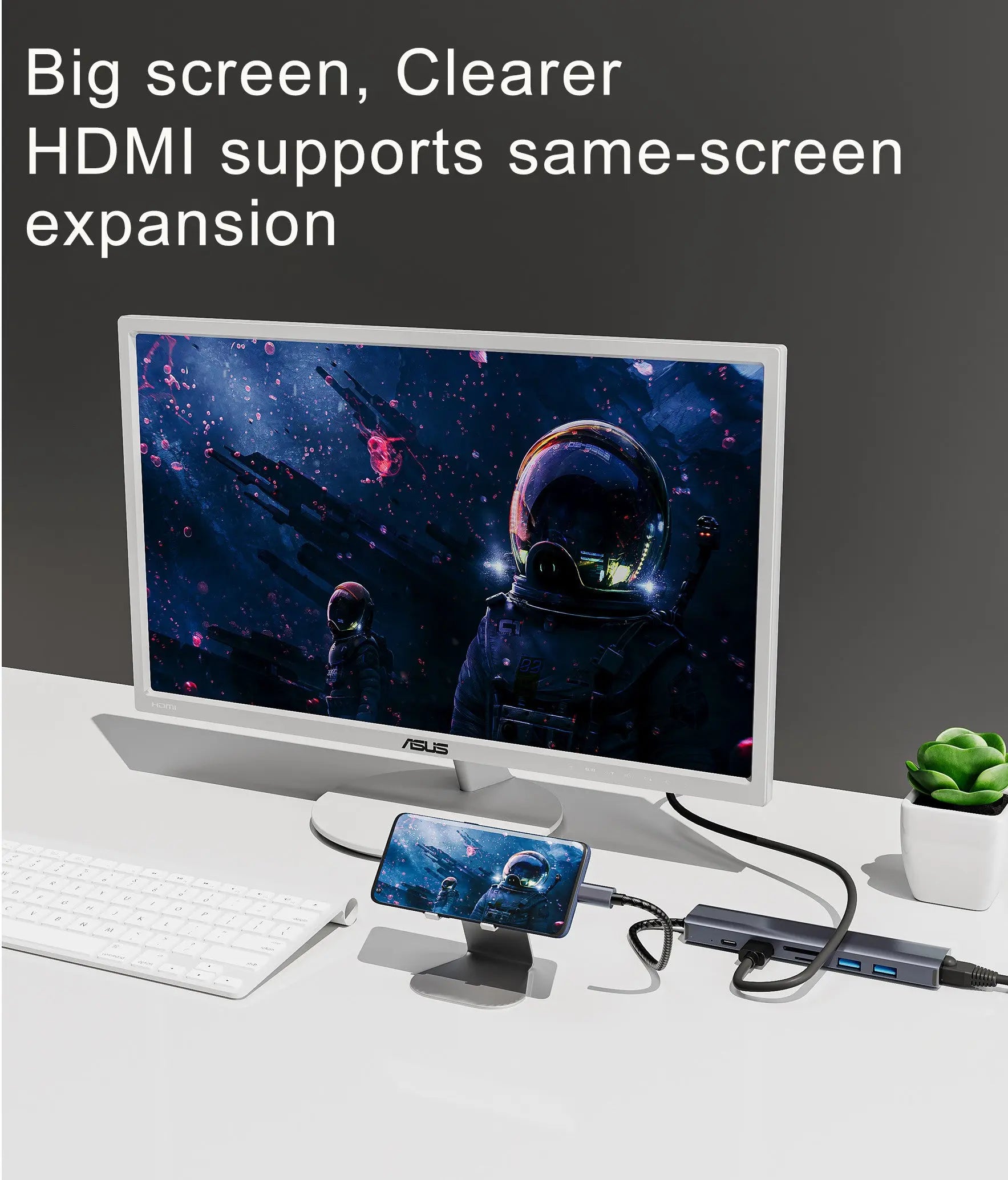 Hub Adaptor Multiport 7 in 1 USB-C 3.1 Staryon® la HDMI 4K / LAN RJ45 Ethernet (1000 MB/S) / 2x USB 3.0 / Power Delivery Port 100W / TF si SD Card Reader, Docking Station Laptop, MacBook Air/Pro, Telefon, Tableta, Gri