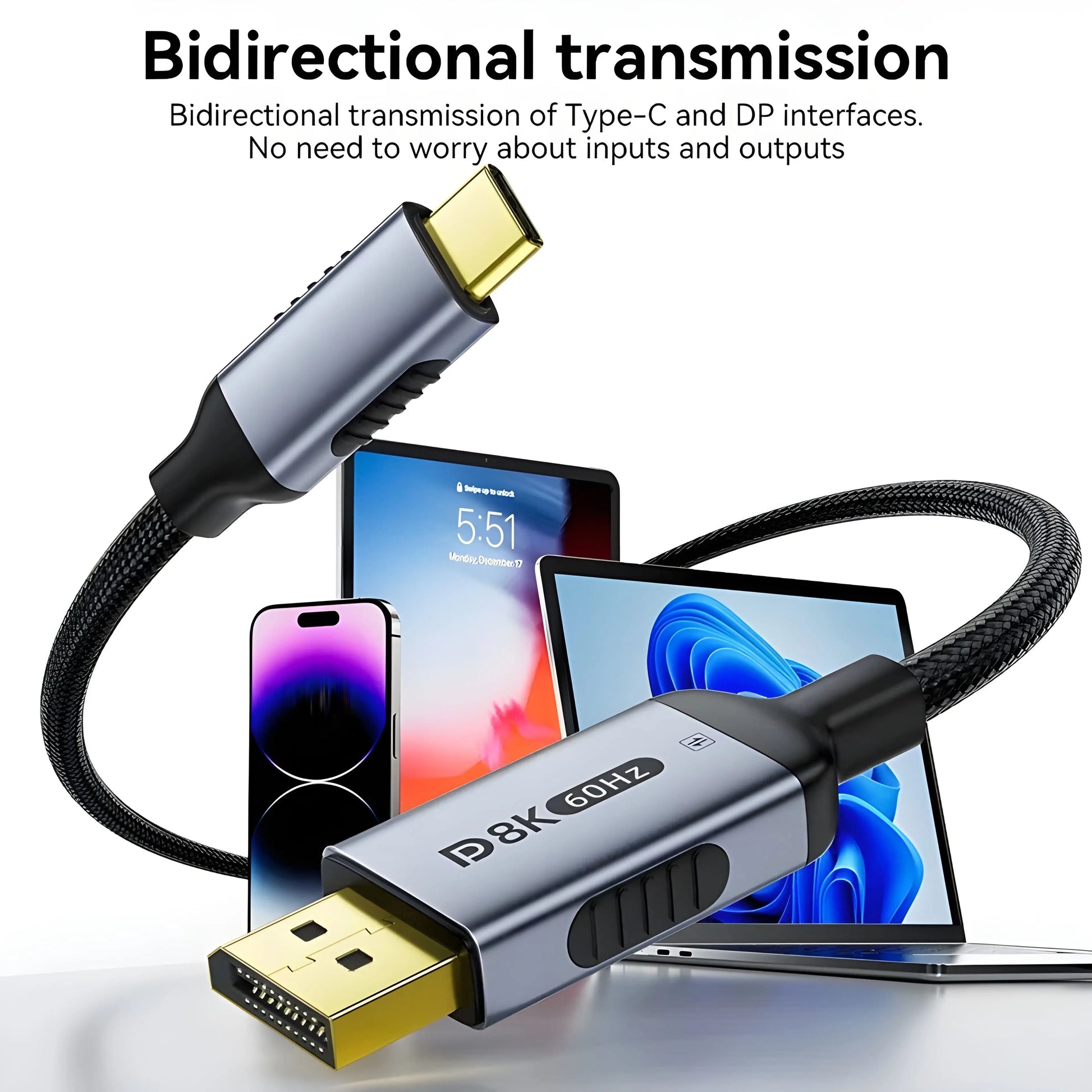 Cablu USB-C la DisplayPort 1.4 Staryon® 2m, 8K 60Hz / 4K 144Hz Staryon®