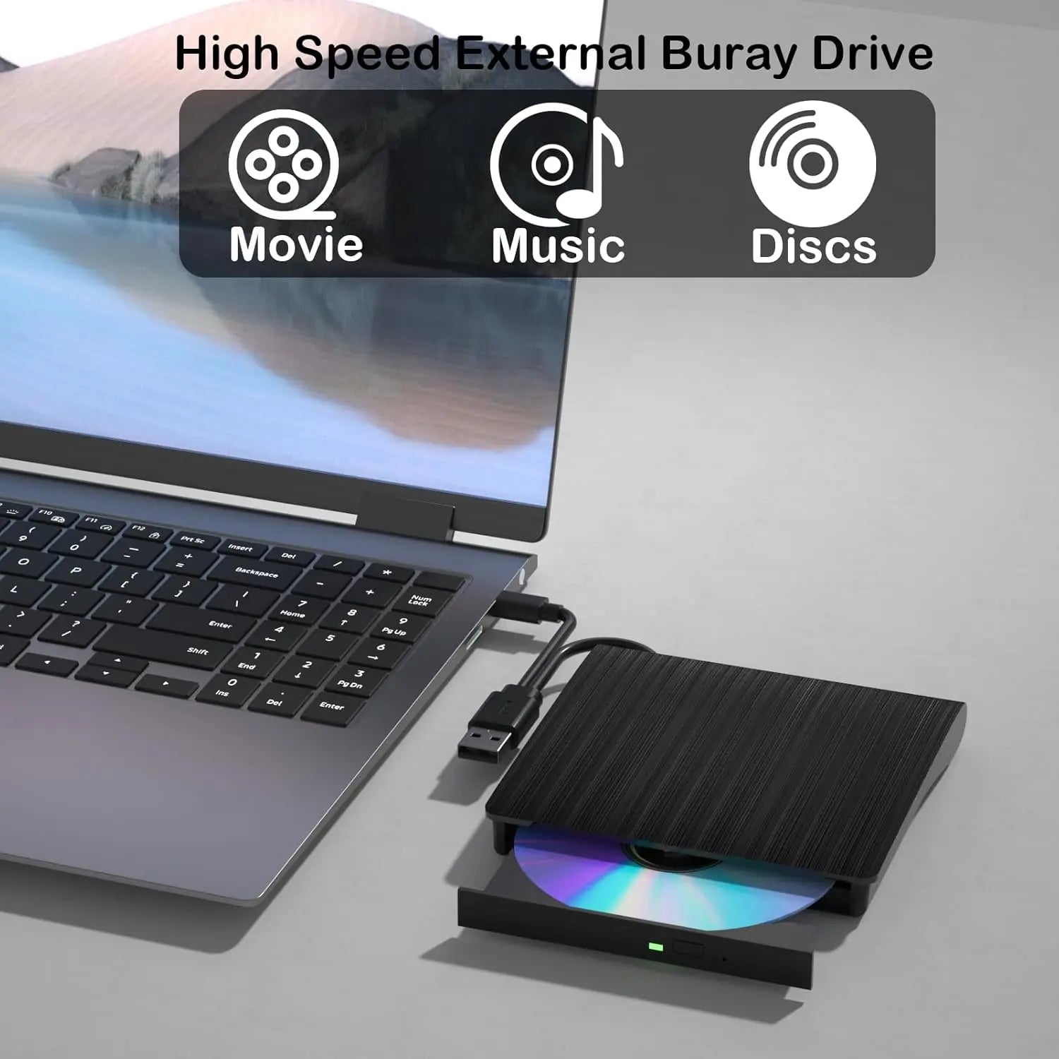 Unitate Optica Blu-ray Externa Staryon® Slim, Player & Recorder, USB 3.0 & USB-C Staryon®