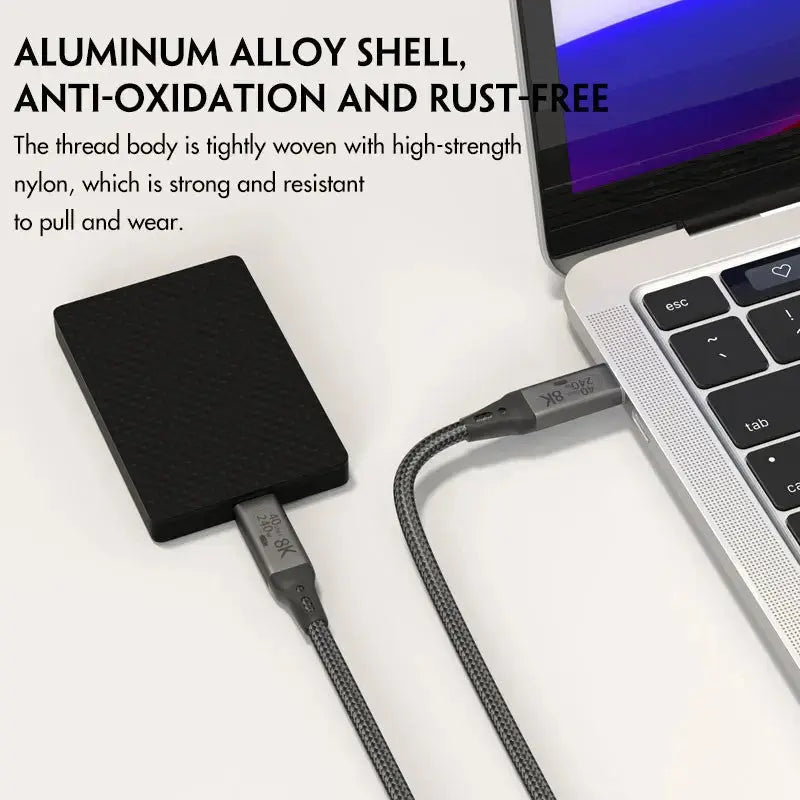 Cablu date USB 4.0 Staryon® Model 2024 UHD, Tip C-C, 8K@60Hz 4K@144Hz, Fast Charging 240W, Transfer Date 40Gbps, Compatibil Thunderbolt 3/4, PD power 48V 5A