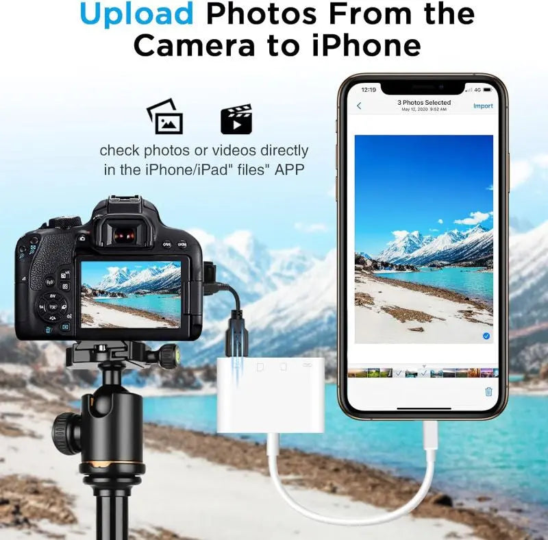 Adaptor OTG 4 in 1 Lightning Staryon® la USB 3.0, Port de Incarcare, Card Reader SD si MicroSD, compatibil Apple iPhone si iPad, Suport Tastatura si Disk MIDI