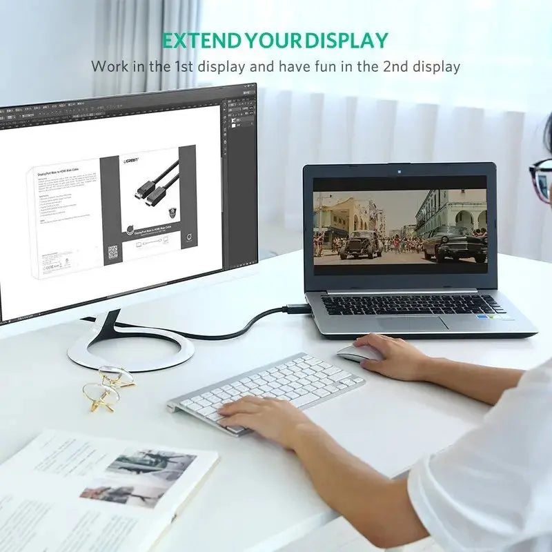 Cablu DisplayPort la HDMI 1.8M 4K DP 1.2 la HDMI 1.4b Tata - Tata Staryon®, Adaptor Video/Audio pentru HDTV, Proiectoare, Monitoare, PC - Conectori Aur Plated, Ecranare Coaxiala, Suport 4K x 2K si 3D, Negru