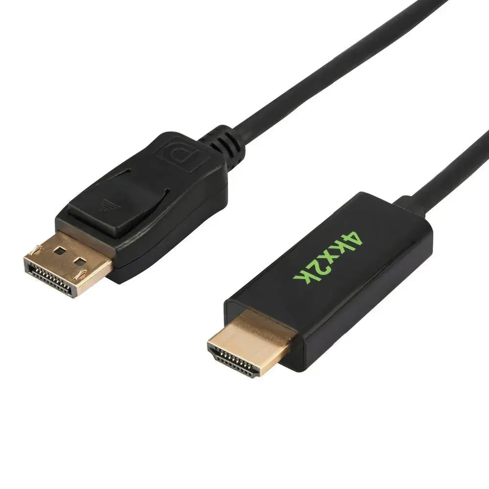Cablu DisplayPort la HDMI 1.8M 4K DP 1.2 la HDMI 1.4b Tata - Tata Staryon®, Adaptor Video/Audio pentru HDTV, Proiectoare, Monitoare, PC - Conectori Aur Plated, Ecranare Coaxiala, Suport 4K x 2K si 3D, Negru